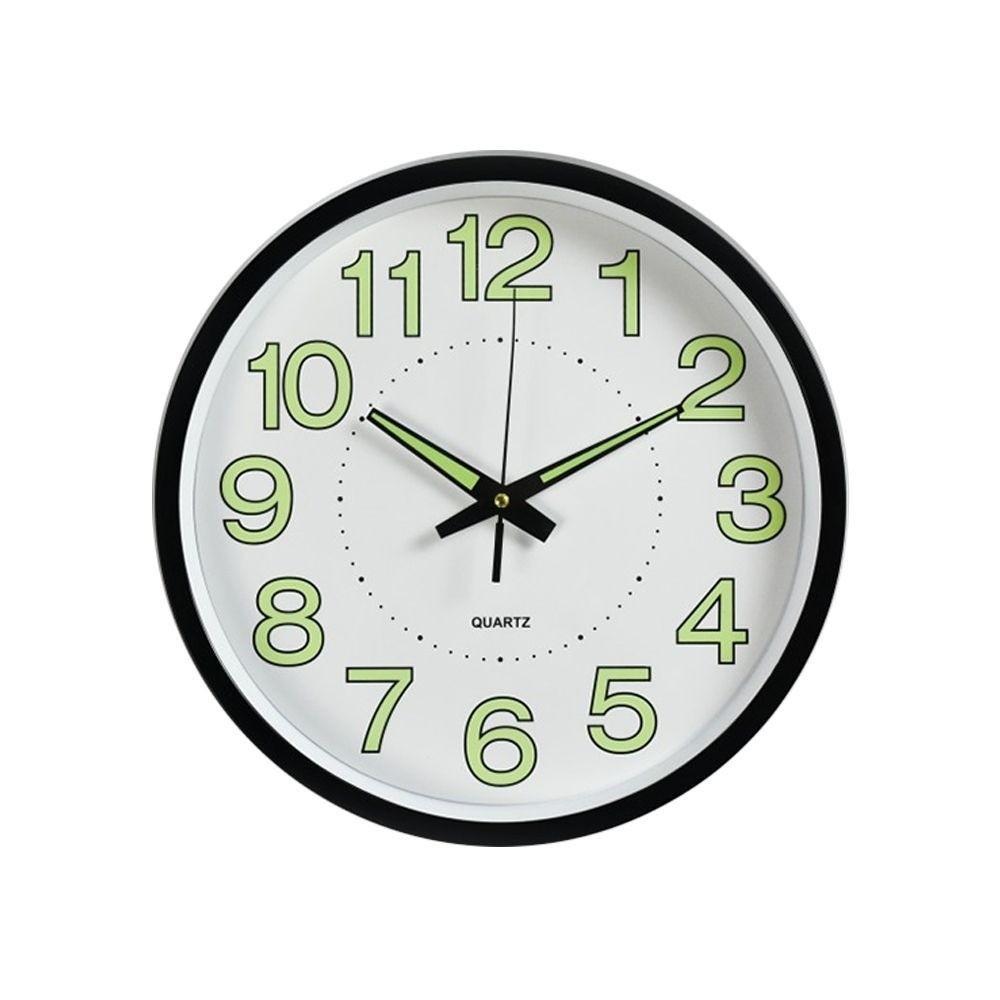 Plastic Frame Silent Quartz Clock 12 Inch Luminous Wall Clock Quiet Quiet Analog Clock Night Use