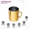 Nerezové hrnky na kávu - Dvojstěnné Bez BPA - Šálek na čaj Široké ucho - Zlatá barva