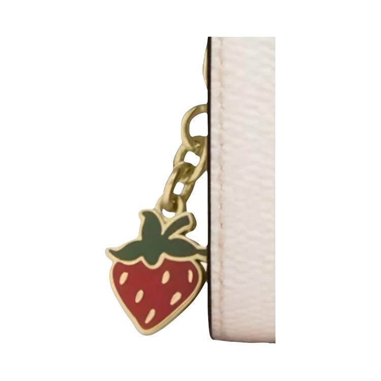 Coach Snap Wallet 11 Strawberry Print Snap Closure Coated Canvas Wallet Women wallet Chalk Multicolor CAP18-IMCAH