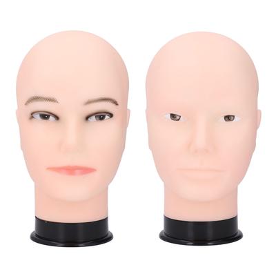 Bald Mannequin Head Model PVC Versatile Wig Hat Display Male Mannequin Head for Salon Beauty School