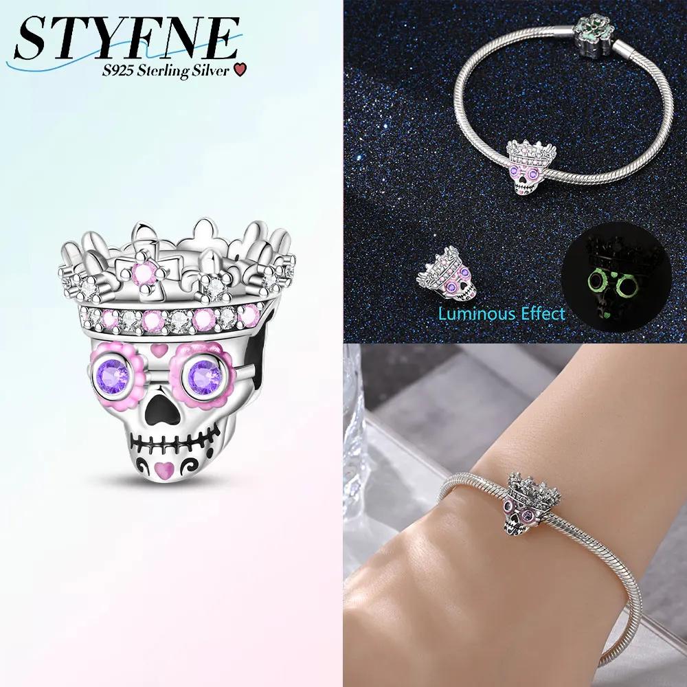 Halloween Skull Head Charm Bead Component Bead Component Compatible With Authentic Original Bracelet High Quality Fine Jewelry Do It Yourself Women