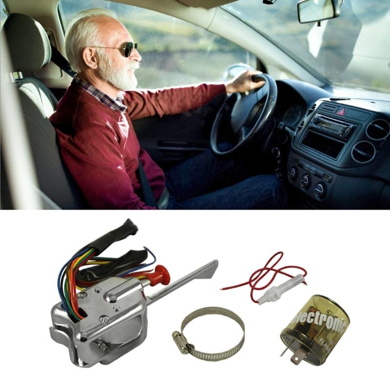 Auto Příslušenství Chromový 12V Univerzální Přepínač Směrových Světel Rat-Hot Rod s Blikačem Vysoká Kvalita Vhodné pro P021-TS-HL101