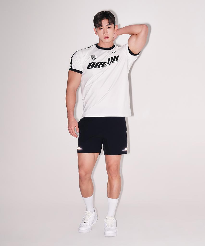 BORN TO WIN Brntw Track Line T-Shirts [White]