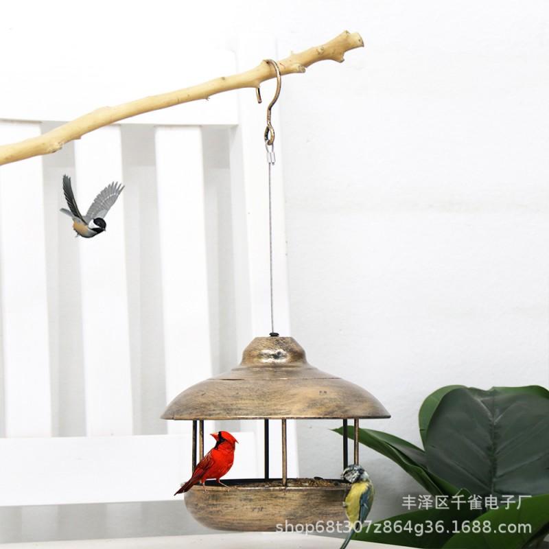 Outdoor Hanging Bird Feeder Metal Classic Minimalist Suet Seed Dispenser Small To Medium Birds