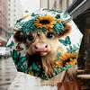 1pc Butterfly Cow Pattern Umbrella Design Automatic Opening and Closing Umbrella, High-quality Travel Umbrella,  c1128055