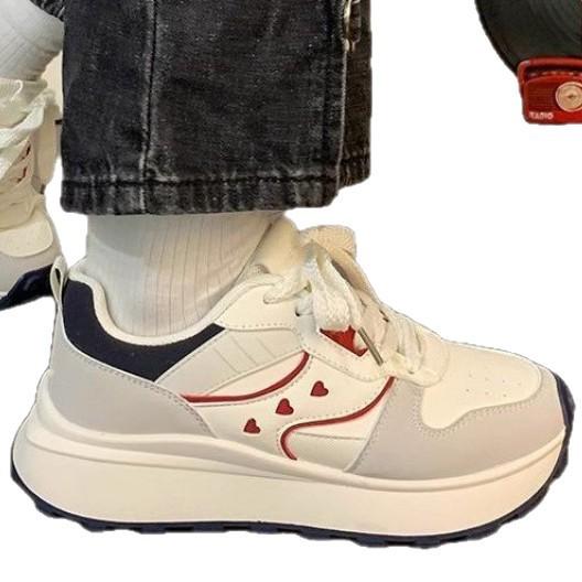 High-value Sports Women's New Thick-soled Heightening Simple Dad Shoes Versatile Korean Version of Casual Soft-soled Breathable Forrest Gump Shoes