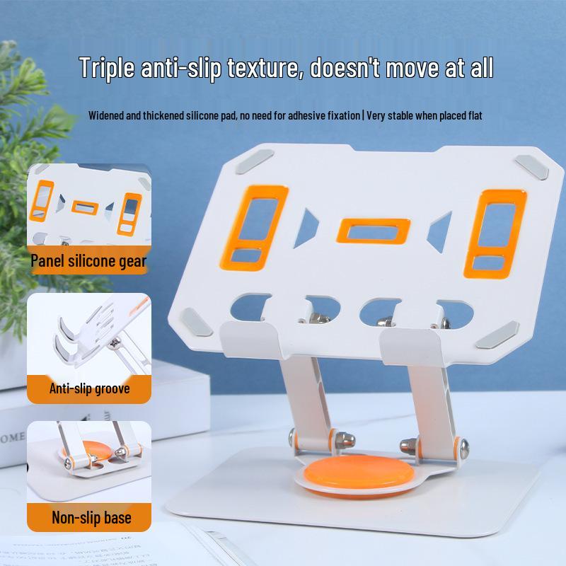 Foldable Metal Laptop & Tablet Stand with 360° Rotation and Double Rod Support