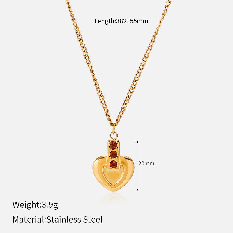 

Gold Heart Stainless Steel Necklace Sweet Cute Fashion Clavicle Chain Vacation Titanium Steel Jewelry For Women 1