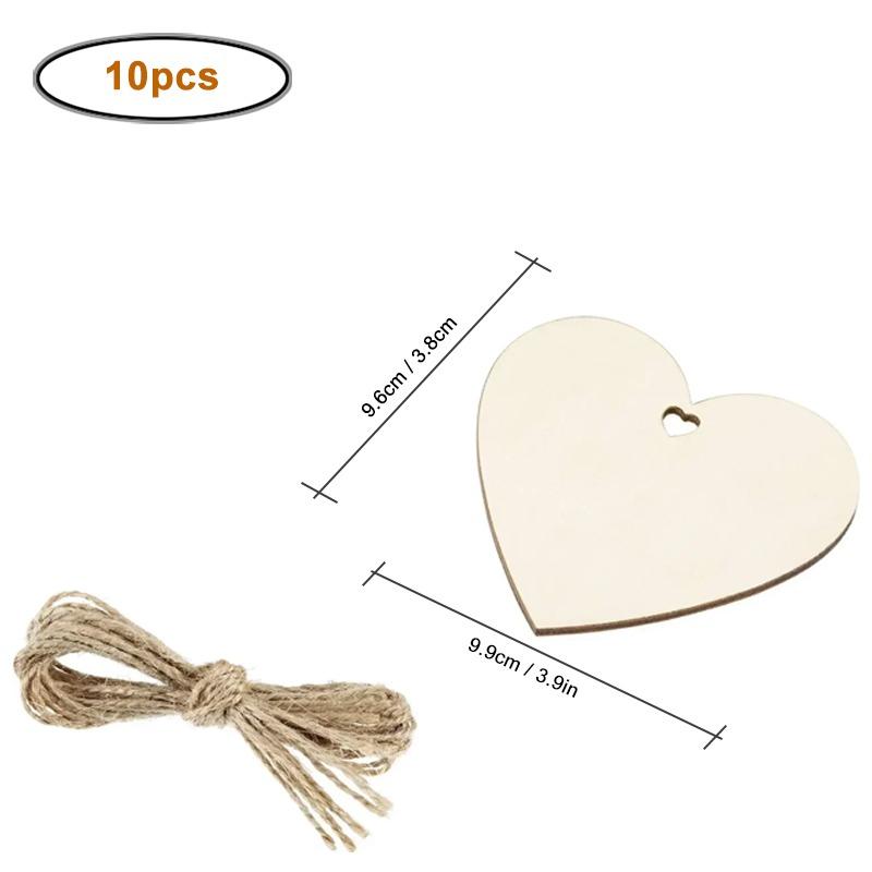 

10pcs/lot Heart Shaped Wooden Hanging Ornament Hearts Craft for Wedding Valentine s Day Gift DIY Craft Art Project Painting