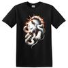 White Tiger w/ Snake Fire Design Graphic T Shirt Cool Animal Tee