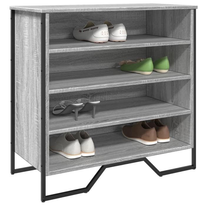 VidaXL Armoire à chaussures sonoma gris 80x38x78 cm bois d'ingénierie, étagère à chaussures, armoire de rangement de 848652