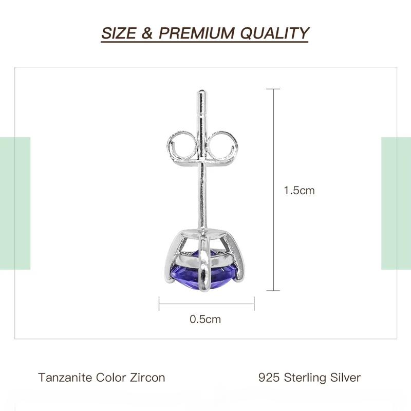 925 Sterling SilverTanzanite Stud Earrings for Women Luxury Gemstone Simple Fine Jewelry Accessories Party Wedding Gift