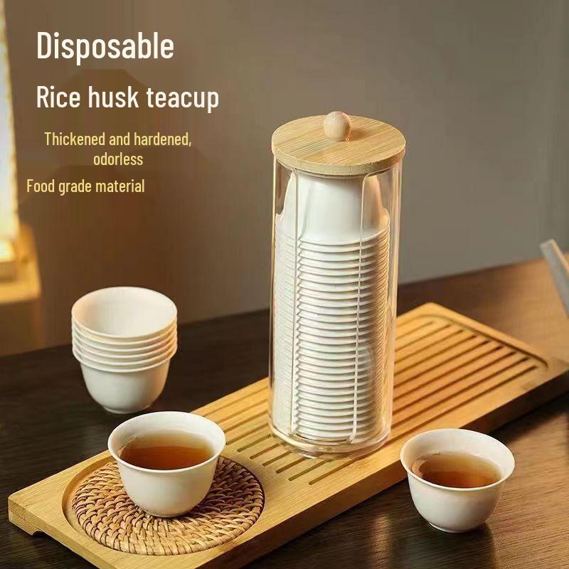 Sichun Biodegradable Rice Husk Disposable Tea Cups