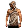 Men’s Hooded Sleeveless Vest Muscle Fit Gym Tank Top Breathable Quick Dry Athletic Bodybuilding Shirt for Workout Training