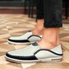 Casual Zapatos Para Hombres Genuine Leather Male White Handcrafted Mens Loafers Breathable New Model Shoes Sapato Social Mascul
