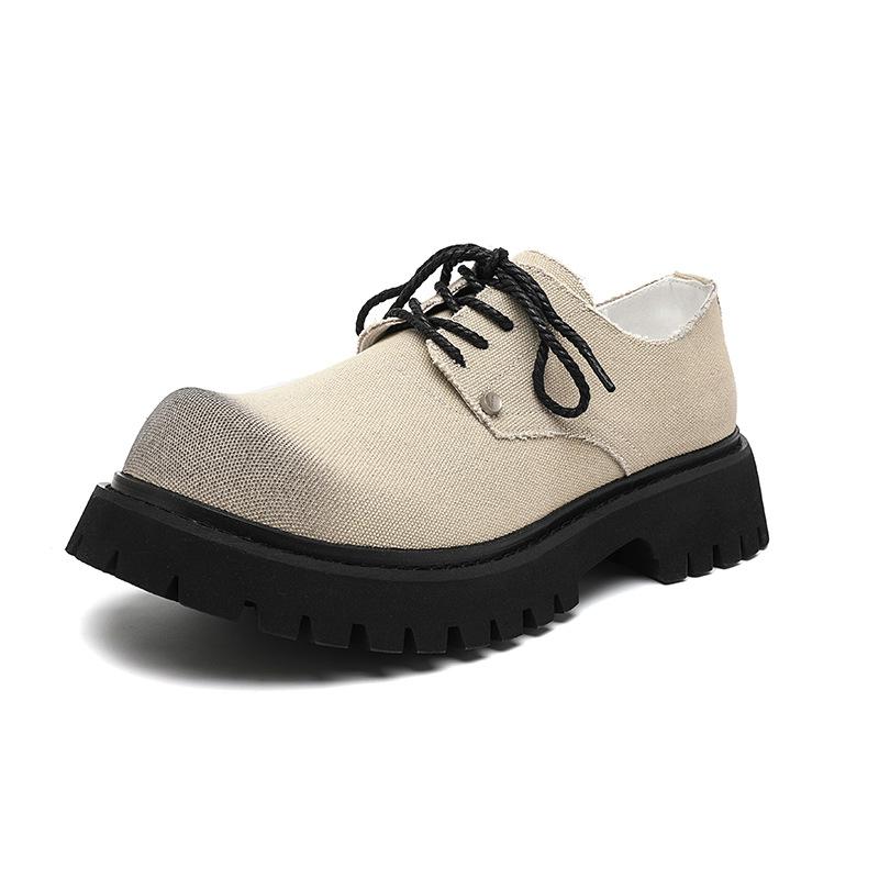 

Tooling Derby Shoes Men s 2025 Big Head Shoes Men s Breathable British Style Thick-soled Height Increasing Casual Shoes 66622-R 44 білий
