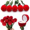 2 pieces of rose shaped ring jewelry box simulating wedding anniversary suitable for girlfriend, wife, romantic marriage proposal