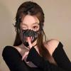 Halloween Skeleton Mask Half Face Skull Mask Halloween Cosplay Costume Scary Nue Skull Mask for Adult Children Gifts