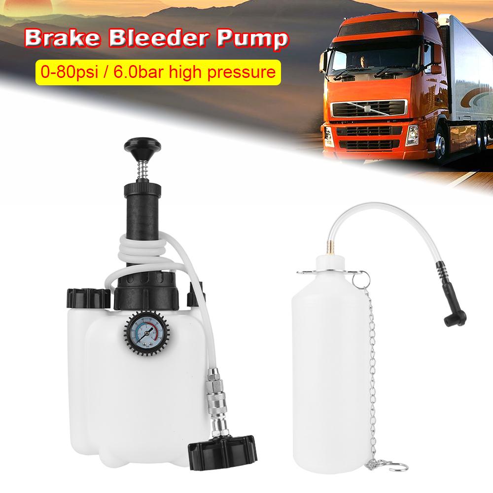 High Pressure Gauge Truck Oil Change 3L Pump With Oil Hose Adapter Automobile Brake Fluid Suction Hand Tools Car Brake BleedingGood product