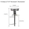 Tri Clamp 1,5" Thermowelle Bimetall-Thermometer 4" 6"L 3" Zifferblatt-Thermometer 1/2"NPT Homebrew Braukessel Konischer Fermenter