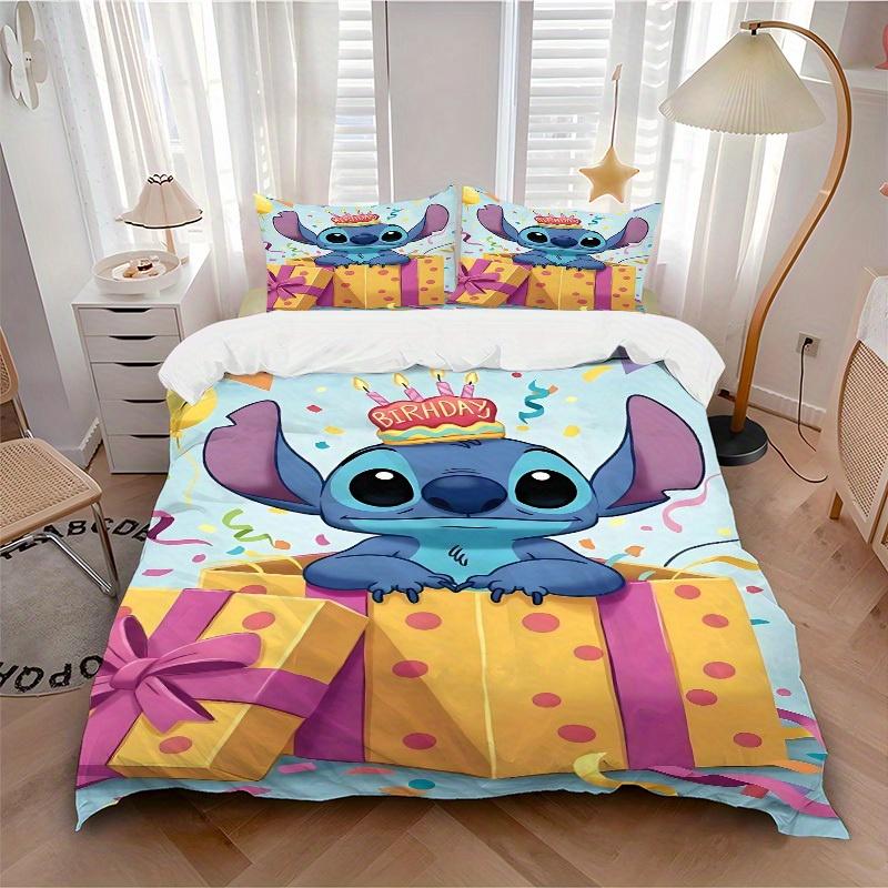 

3pcs Stitch Birthday Present 1 Cover+2 Pillowcases, Pillow Inserts Not Included, Machine Washable, All-Season Use, Teen and Adult Rooms110 135x200cm