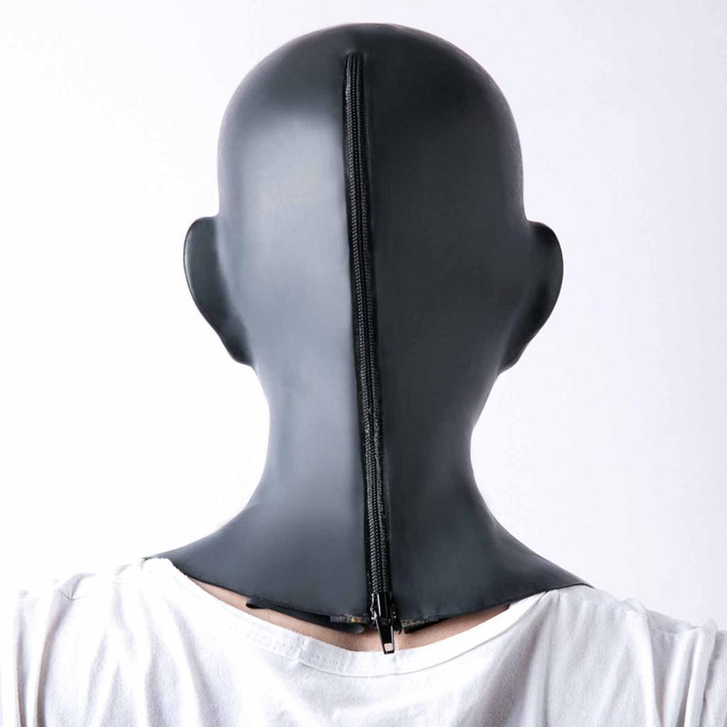 Maske for SM Open Latex Restraint Full for Menn og Inkluderer Knebel og Restriksjon Voksenfest Glidelåslukking Fullhodelek, Øyne, Maske, Hodeplagg, Ansikt,