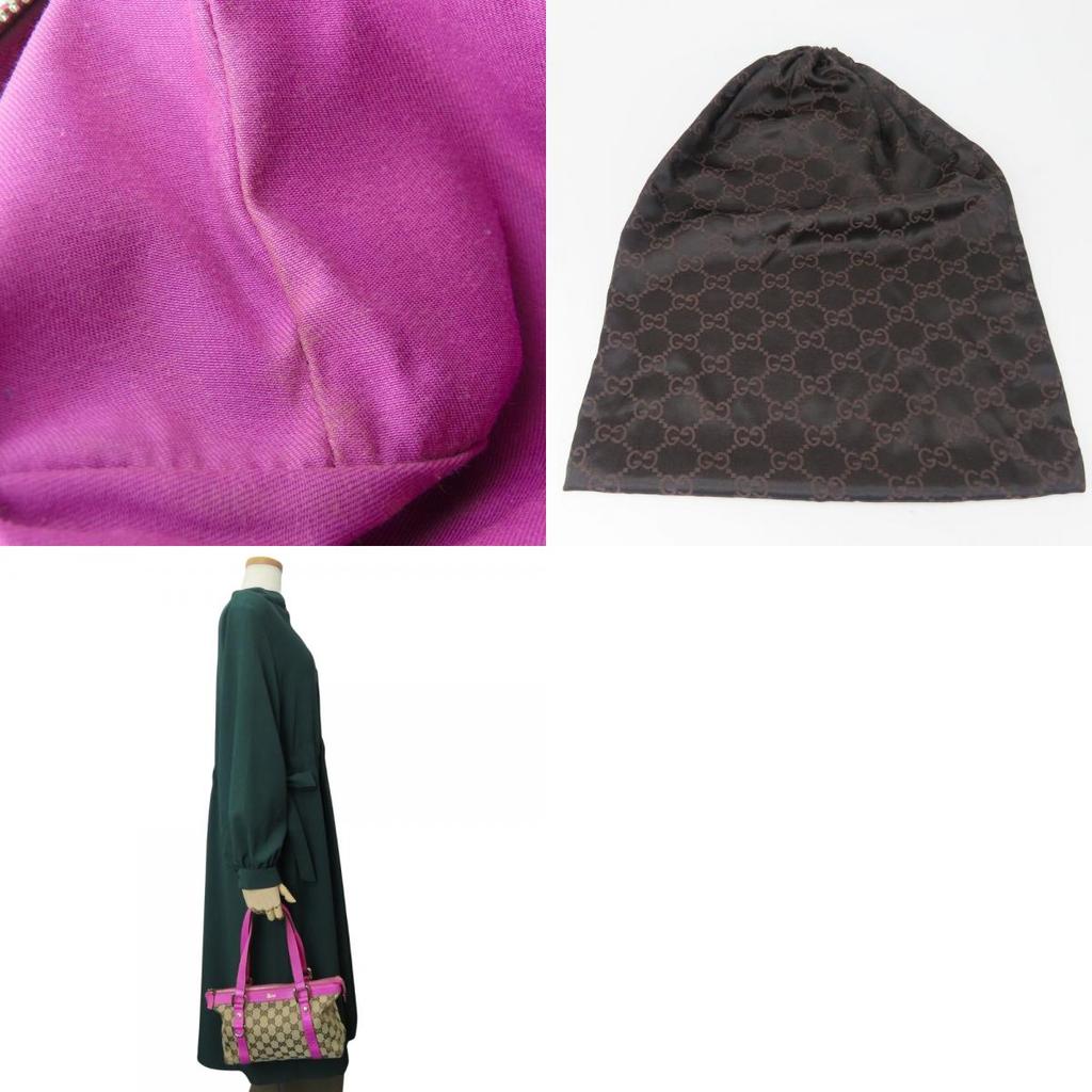 Used GUCCI Handbag 141471 GG canvas/leather Purple beige mini