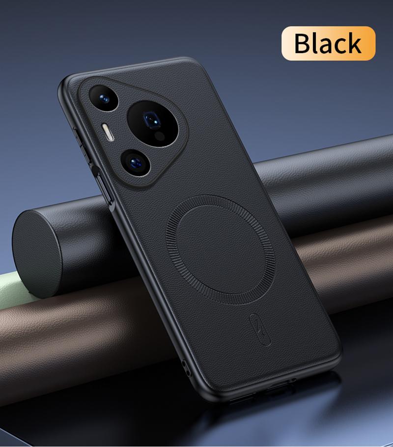 For Huawei Pura 70 Case Magnetic Leather Shield Cover For Huawei Pura 70 High Quality Anti-Fingerprint Non-Slip PC+TPU