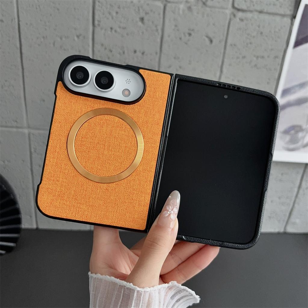 Cloth Pattern for Magsafe Magnetic Phone Case For Apple iPhone Ultra 18 Fold Wireless Charge Protective Shockproof Hard Cover