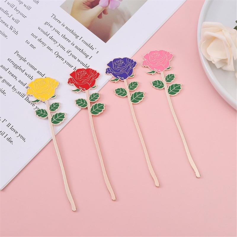 Metal Rose Flower Bookmarks Metal Book Page Holder Book Page Divider Reading Gift for Book Lover Writer Teacher Student