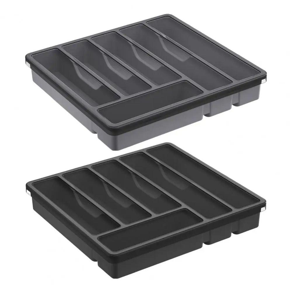 6 Grids Kitchen Cutlery Storage Box Plastic Tableware Cutlery Tray  Kitchen Supplies