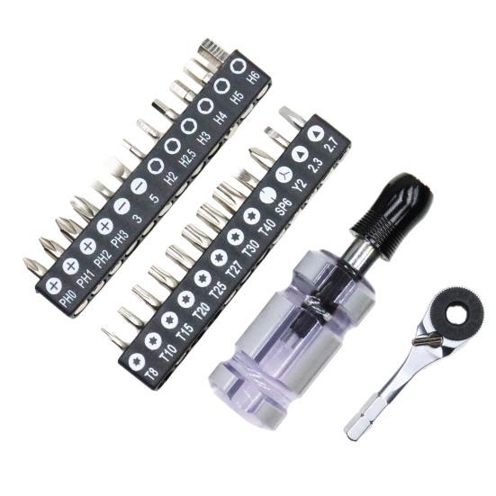 Mini Ratchet Wrench Comfortable Grip High Torque Output Multifunctional Bit Compatibility Hexagonal Handle Wrench Manual Tightening Tool