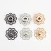 10 Sets Vielseitige Blume Druckknöpfe Vintage Schwarz/Gold/Silber Metall Druckknöpfe 21mm Aufnäher Befestigungselemente