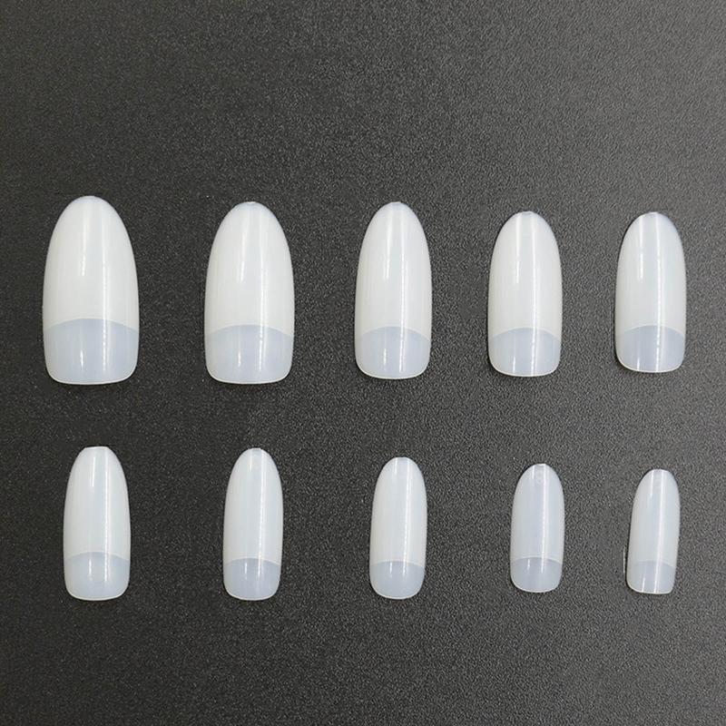 Полные типсы миндаль, типсы для наращивания ногтей 500 шт., акриловый дизайн ногтей, полное покрытие миндаль 1
