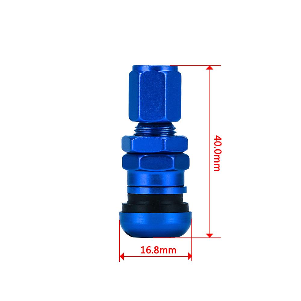 4 pièces / set Valve d'air universelle pour pneu tubeless de roue de moto et de voiture, bouchons d'air pour tige de valve de pneu, tige de valve d'air en métal aluminium VR-WR11