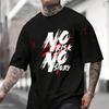 Herren T-Shirt Kein Risiko Keine Geschichte Grafik Moto Baumwolle Herren T-Shirt Rundhals Kurzarm Mode Hip Hop Tops T-Shirt