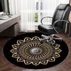 1pc Golden Mandala Pattern Round carpet, Made of Polyester,Perfect for Decorating Office Chairs, Living Rooms,Vibrant Decorative Rug