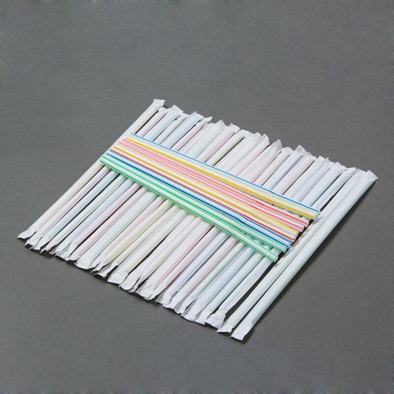 ZISIZ Individually Wrapped Disposable Plastic Straws