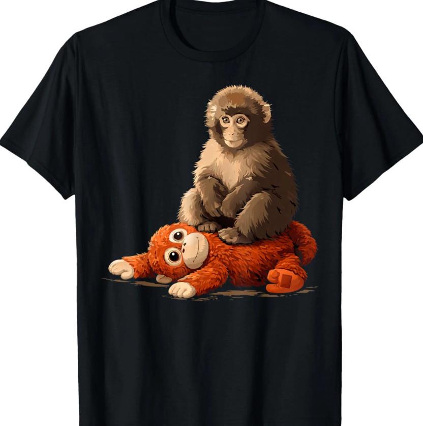 Sad Monkey Punch Meme Sitting On Orange Toy T-Shirt Unisex T-Shirt M