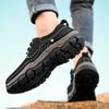 Men's Genuine Leather Hiking Shoes Lace Up Outdoor Casual Sneakers