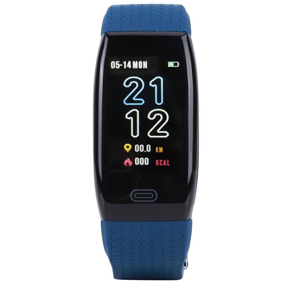Умный спортивный браслет Подсчет шагов Спортивные часы Многофункциональный Пульсометр Температура теласиний синий