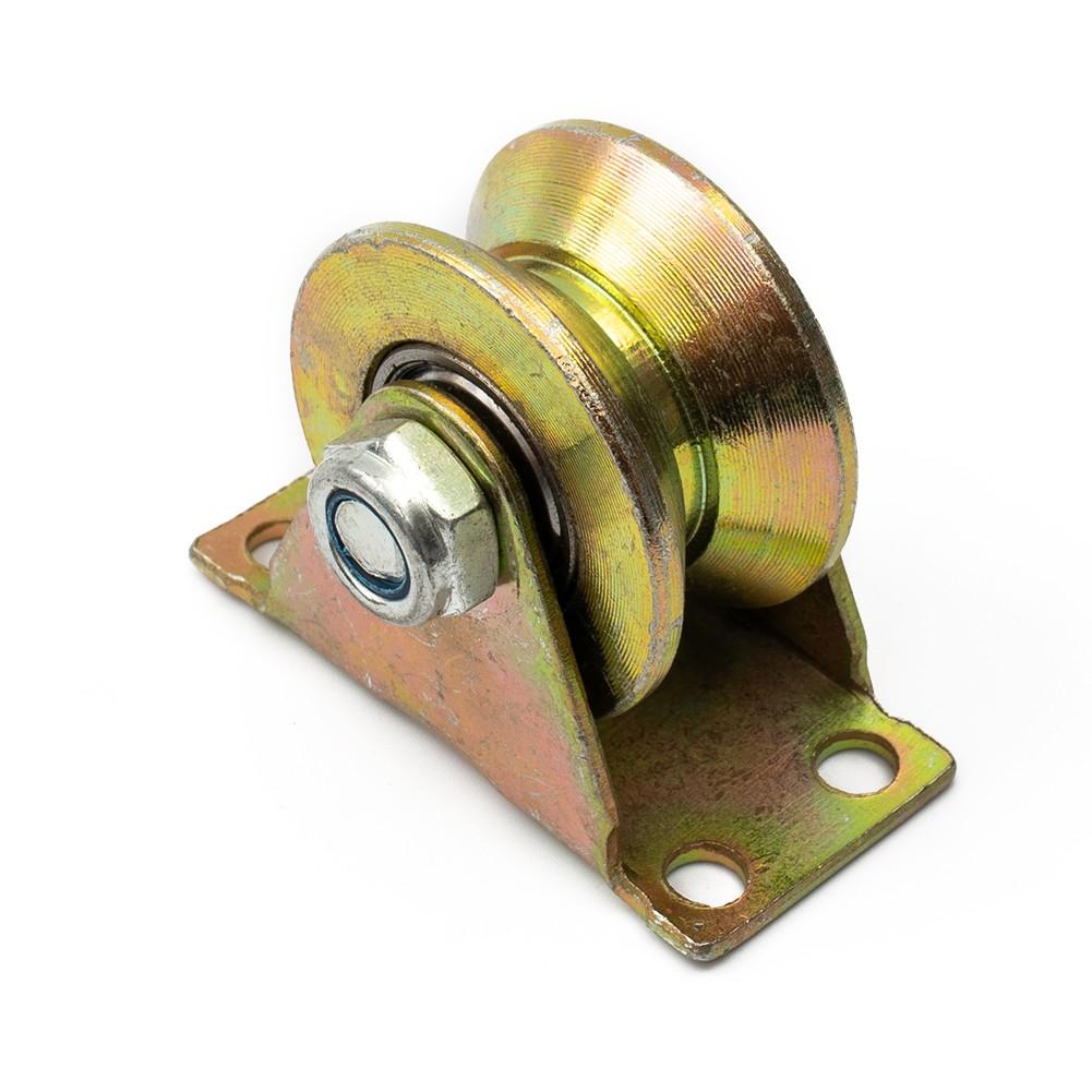 4PCS V-Groove Track Wheel 50mm Heavy Duty Sliding Gate Roller with Bracket