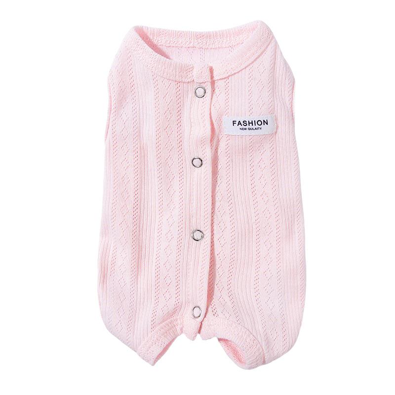 Pet clothing spring and summer thin simple fashion cloth label belly four-legged clothing into kitten teddy than panda clothes