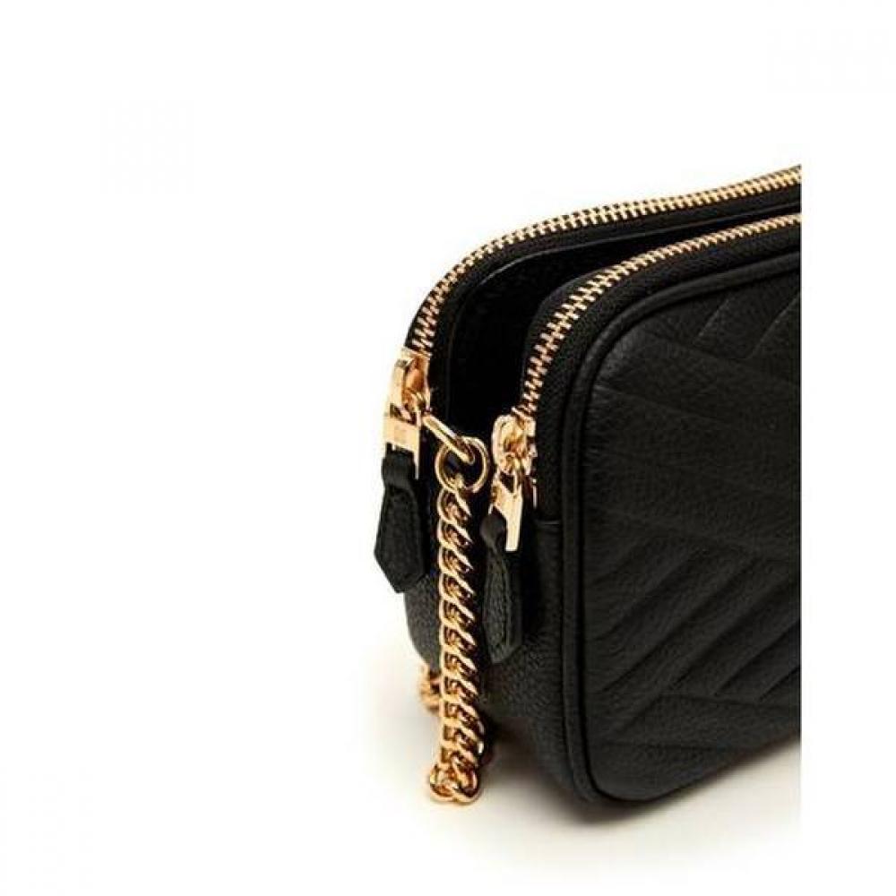 Daks Black Leather Dd Decorated 3 Fold Wallet Bag Dcwa2f217
