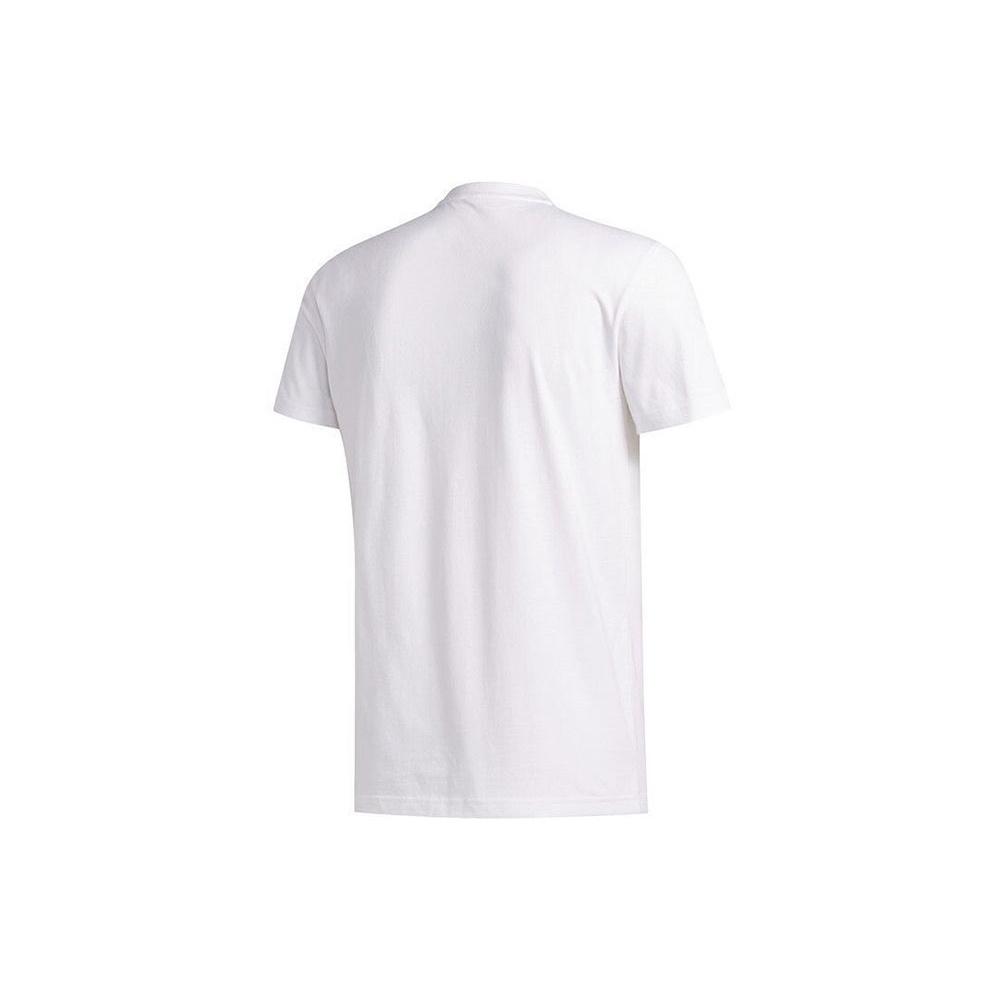 Adidas T Shirts Men's White Crew Neck Moderate Straight Fit FT8832