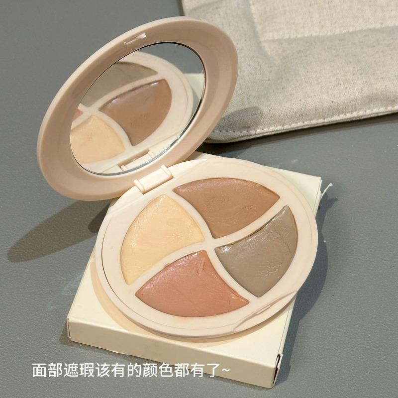 Four Color Face Concealer Cover Dark Circles Spots Brighten Even Skin Tone