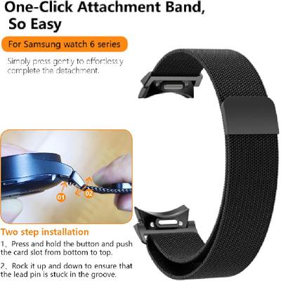 Magnetic Metal Band for Samsung Galaxy Watch 7 6 5 4 FE 40mm 44mm/Galaxy 6 Classic 43mm 47mm/4 Classic 42mm 46mm/5 Pro 45mm,One Click Attachment,No