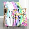 Floral Unicorn Customize Text Blanket Gift Customizable Blanket Soft & Cozy Versatile for Seaside Bedding Sofa Picnics for All Occasions