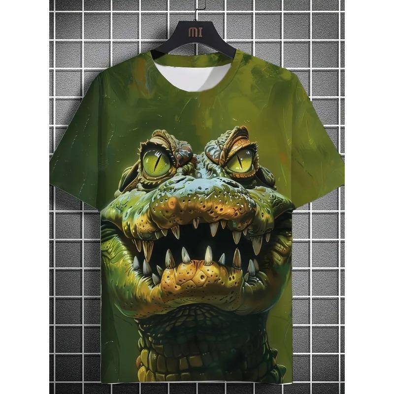 Sommer Herren T-Shirt Lustiges Gedrucktes Muster Kurzarm Sommer Outdoor Mode Rundhals Tops Übergröße Locker Herrenbekleidung