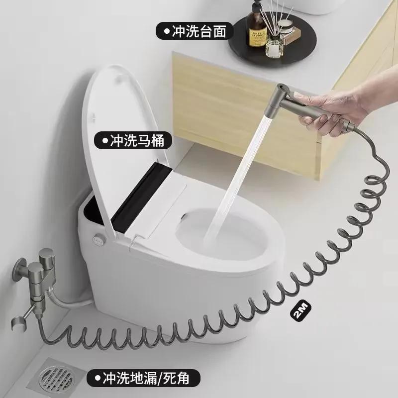 Ruční toaletní bidet Baterie Rozprašovač Nerezová ocel Koupelnový bidetový rozprašovací set Ruční rozprašovač Sprchová hlavice Samočištění Bez průrazu